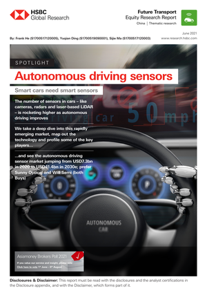 HSBC-中国汽车行业-自动驾驶传感器：智能汽车需要智能传感器-2021.6-61页