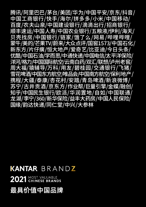 2021中国品牌100强报告-凯度BrandZ™